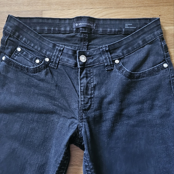 Lee Platinum Label Barely Bootcut Midrise Black Jeans Women's Size 10 Short - Picture 3 of 16